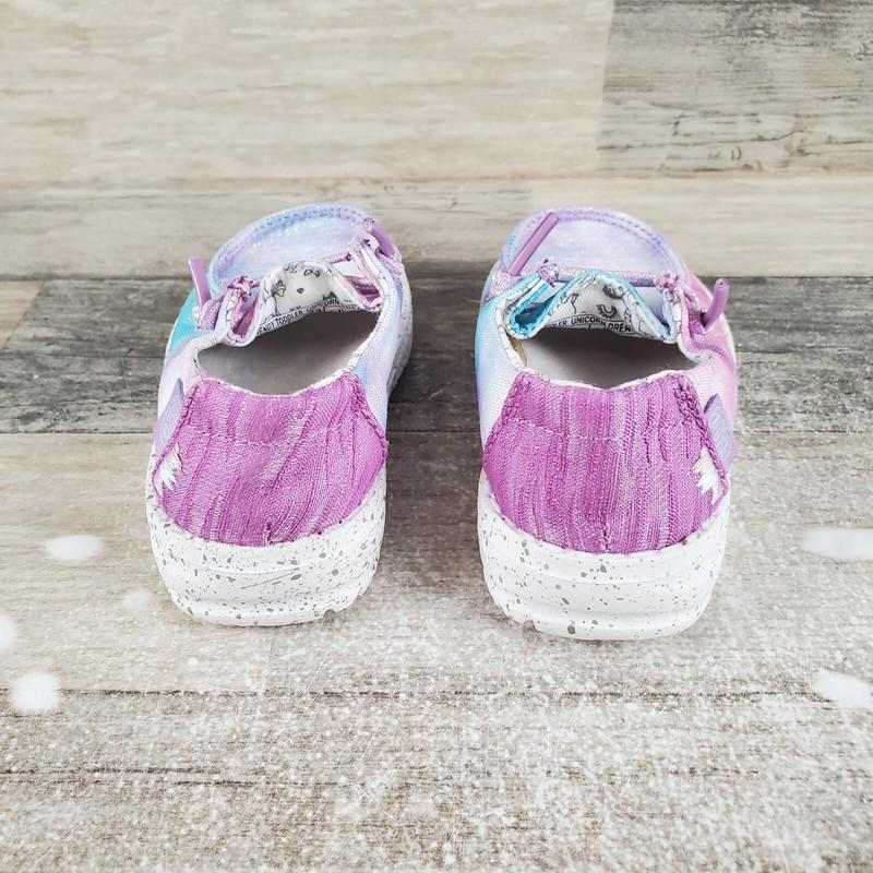 Hey Dude Wendy Dreamer Unicorn Kids Shoes Sz 7 Athletic Pink Lace-Up Sneakers