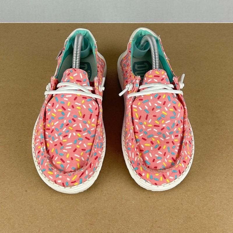 Hey Dude Wendy Youth Birthday Pink Sprinkles Casual Shoes Kids 3 Pink Multicolor