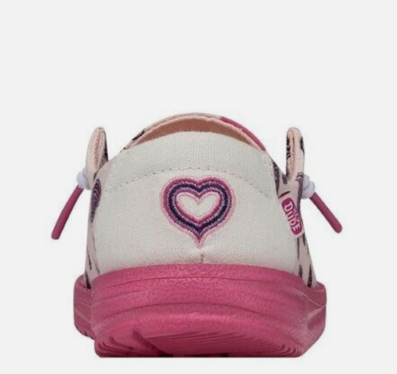 HEY DUDE WENDY YOUTH HARTS PINK Lightweight GIRLS - YT5 Y5L6