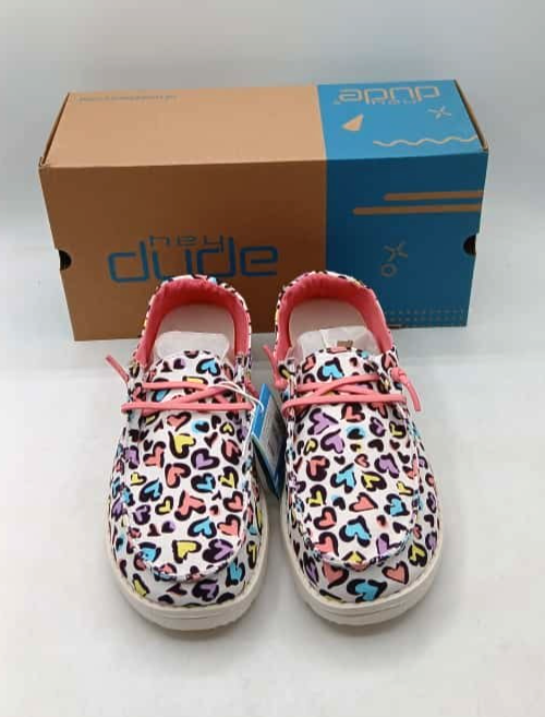 Hey Dude Wendy Youth White Leopard 130120170 US Youth 5 Women's 6 EU 37