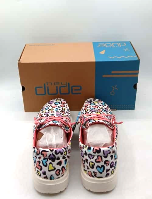 Hey Dude Wendy Youth White Leopard 130120170 US Youth 5 Women's 6 EU 37
