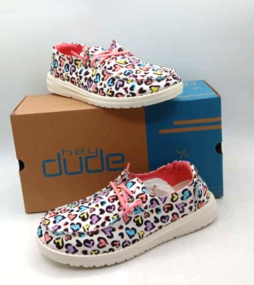 Hey Dude Wendy Youth White Leopard 130120170 US Youth 5 Women's 6 EU 37