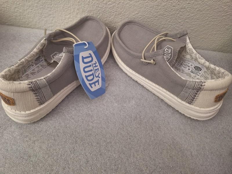 HeyDude Grey Shoes Size 2 Youth