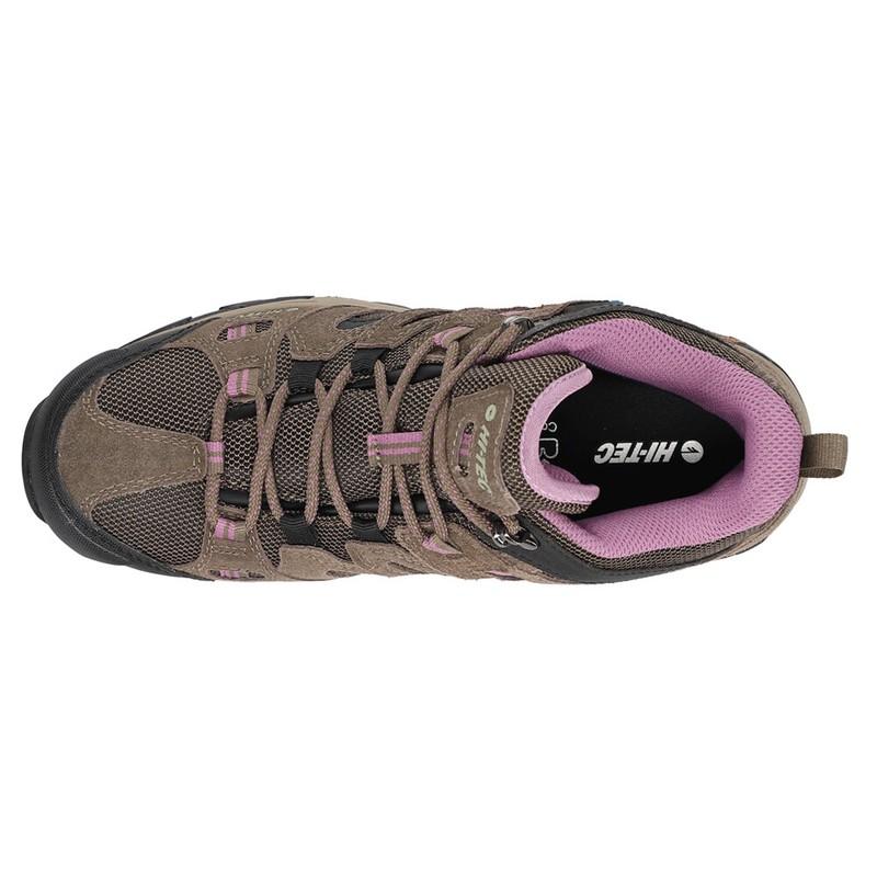 Hi-Tec Womens Apex Lite Mid Wp Smokey Brown Grape Hiking Boots T8089tjt 9M