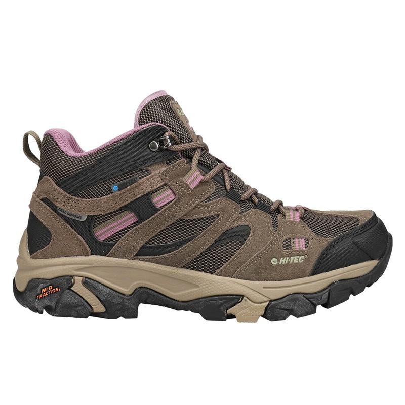 Hi-Tec Womens Apex Lite Mid Wp Smokey Brown Grape Hiking Boots T8089tjt 9M