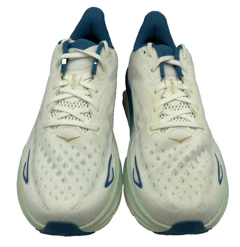 Hoka Men's Clifton 9 Lace Up Athletic Shoes White/Blue Size:11 140B