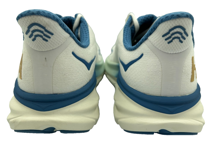 Hoka Men's Clifton 9 Lace Up Athletic Shoes White/Blue Size:11 140B