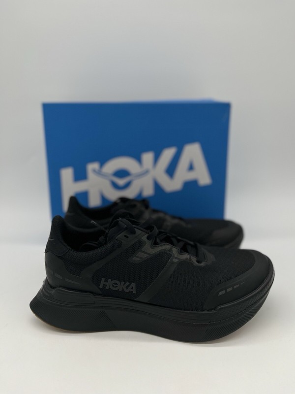 HOKA Unisex Transport X Shoes Black New With Box 6.5 Men /7.5 Women