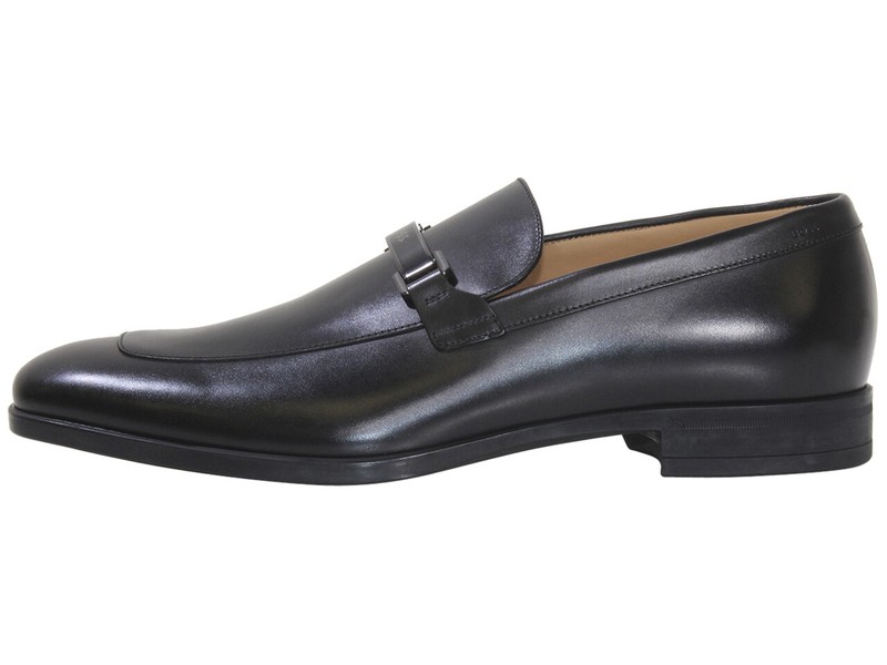 Hugo Boss Men's Kensington Loafer Shoes Metal Boss Buckle Black