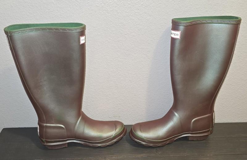 Hunter Original Kids Rain Boots Size 6 Girls Nebula Iridescent Purple Green VTG
