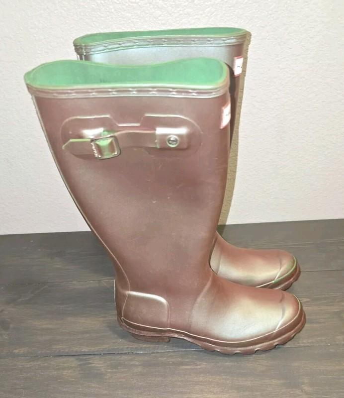 Hunter Original Kids Rain Boots Size 6 Girls Nebula Iridescent Purple Green VTG
