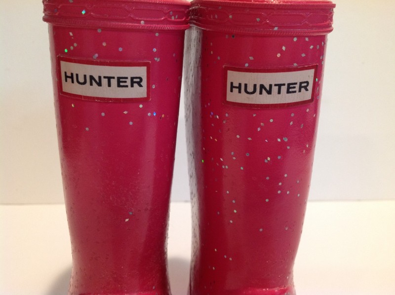 Hunter Rain Boots Girls Pink Glitter US 11 UK 10