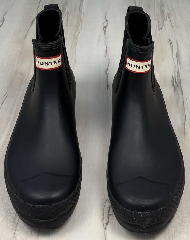 HUNTER Womens US 9 Black Original Chelsea Ankle RAIN BOOT Waterproof WFS2078RMA