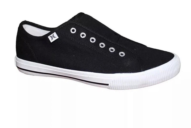 Hurley Ladies Chloe Slip On Canvas Sneaker Shoes Black Sz-7