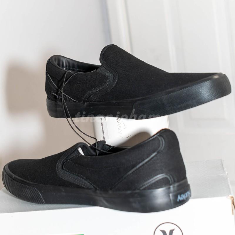 Hurley Men's Arlo Slip On Black Casual Canvas Shoes BLACK GRAY