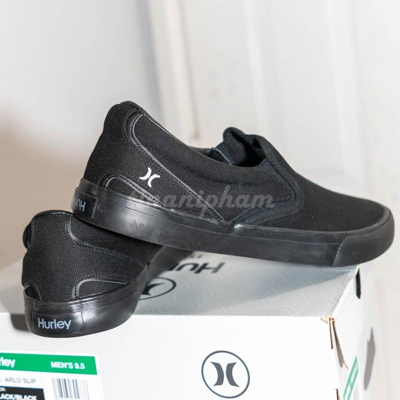 Hurley Men's Arlo Slip On Black Casual Canvas Shoes BLACK GRAY