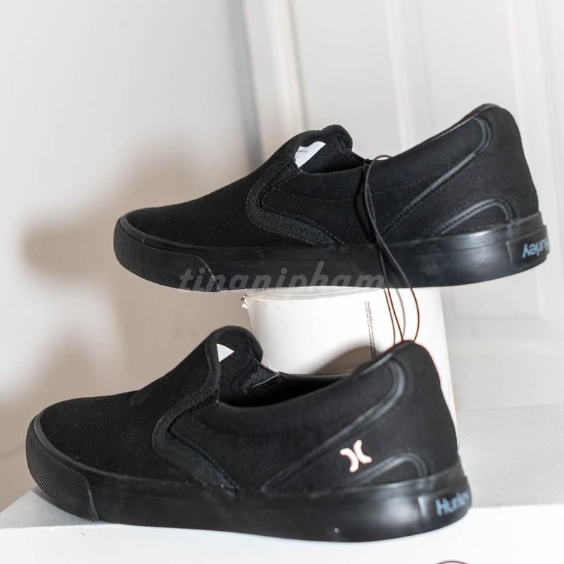 Hurley Men's Arlo Slip On Black Casual Canvas Shoes BLACK GRAY