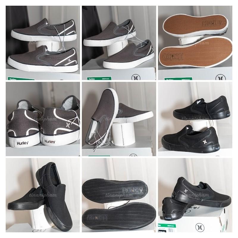 Hurley Men's Arlo Slip On Black Casual Canvas Shoes BLACK GRAY