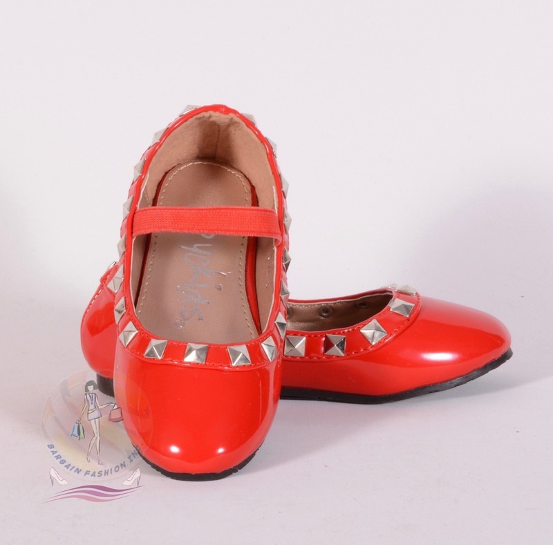 I Love Yokids Red Studded Strap Denise Flat Shoes Sz 6T US / 22 EU $35 NWOB