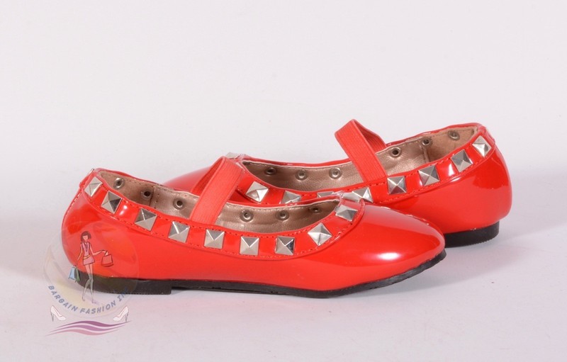 I Love Yokids Red Studded Strap Denise Flat Shoes Sz 6T US / 22 EU $35 NWOB