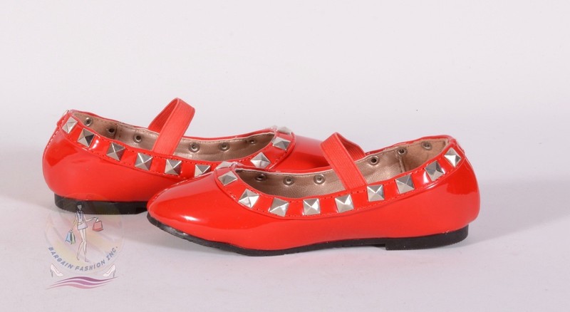 I Love Yokids Red Studded Strap Denise Flat Shoes Sz 6T US / 22 EU $35 NWOB