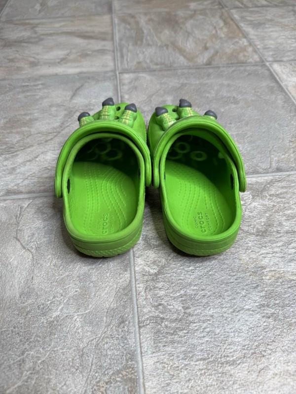 Iconic Comfort Crocs Dinosaur TD Boys Shoe Size 8c Green Slip On Preowned