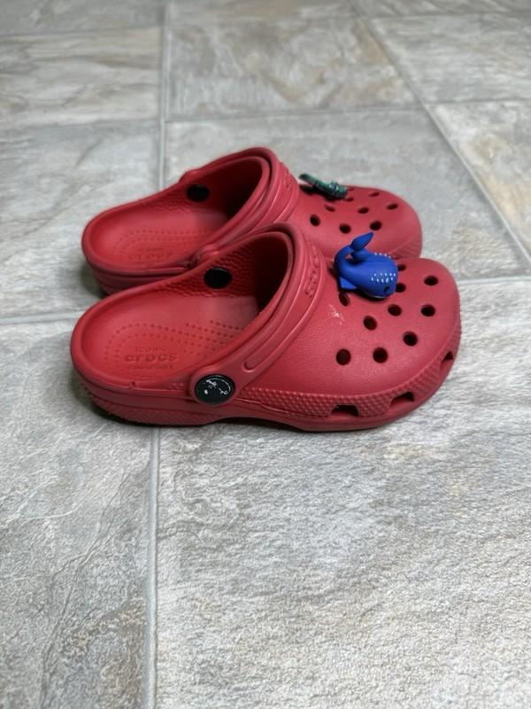 Iconic Comfort Crocs TD Boys Shoe Size 10c Red Slip On Clog Preowned