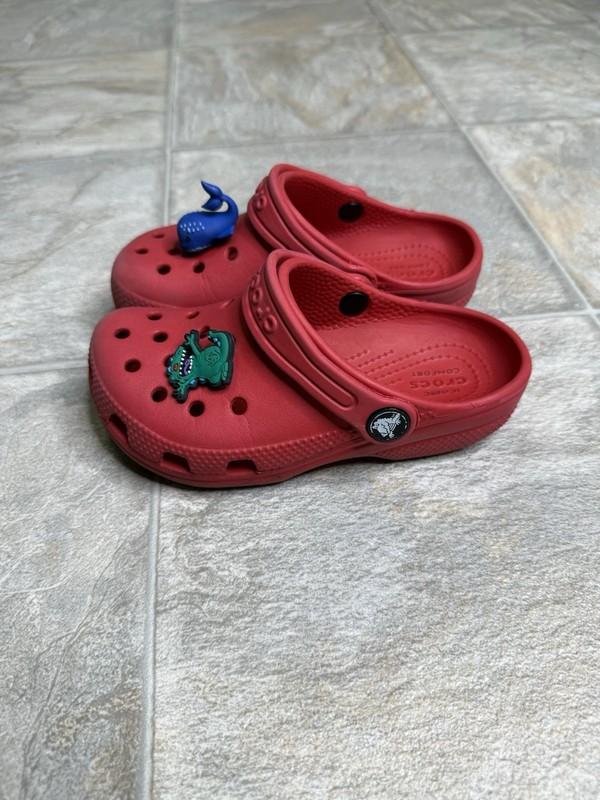 Iconic Comfort Crocs TD Boys Shoe Size 10c Red Slip On Clog Preowned