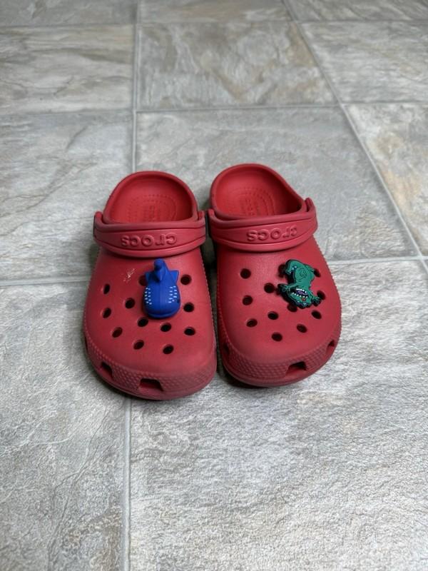 Iconic Comfort Crocs TD Boys Shoe Size 10c Red Slip On Clog Preowned