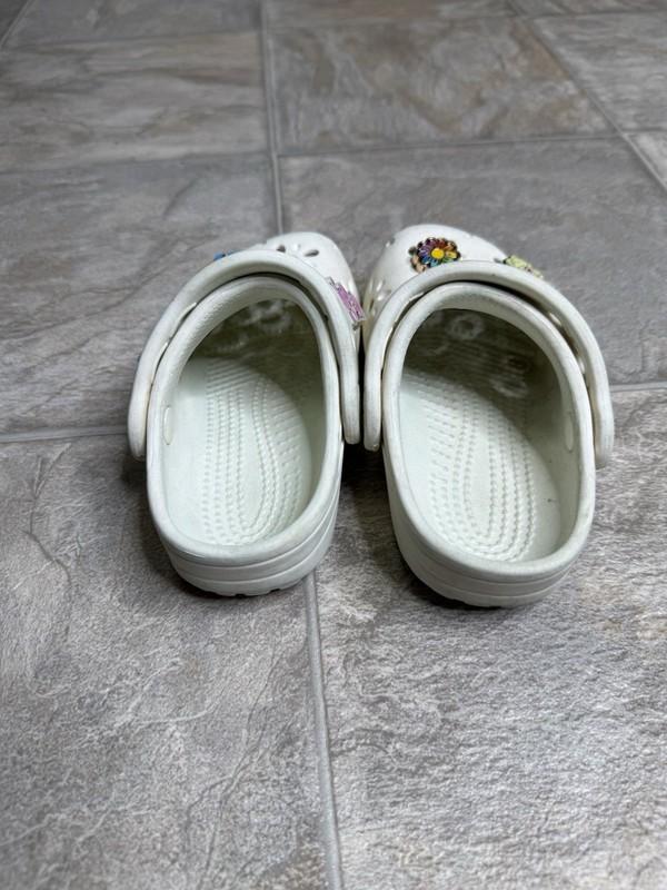 Iconic Comfort Crocs TD Girls Shoe Size 8c White Slip On Preowned