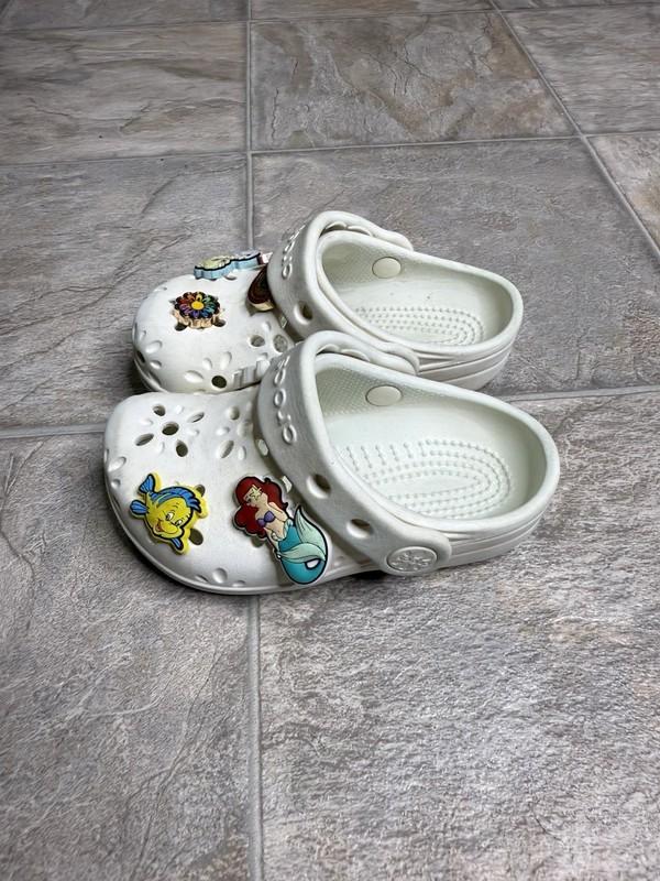 Iconic Comfort Crocs TD Girls Shoe Size 8c White Slip On Preowned