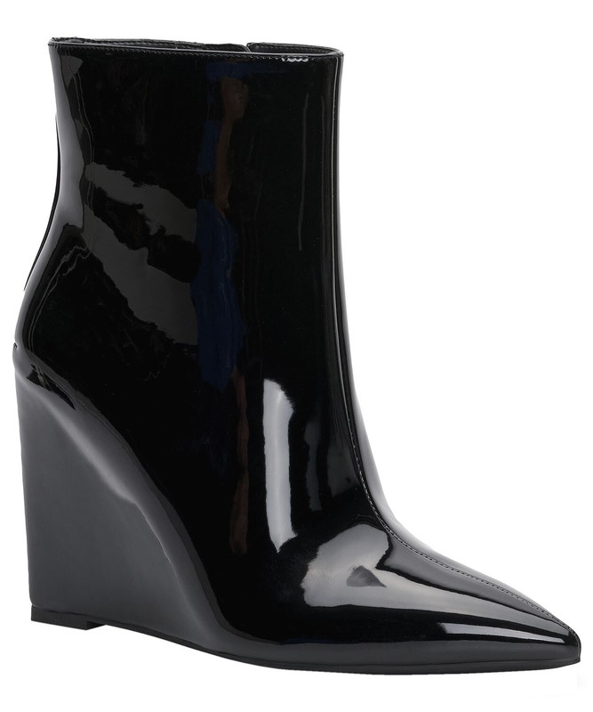 INC International Concepts Womens Azah Wedge Booties 7 M Black - NWT $120