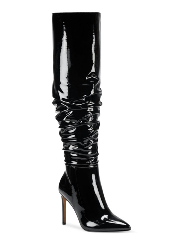 INC Womens Black Slouch Iyonna Pointed Toe Stiletto Zip-Up Dress Boots 10 M
