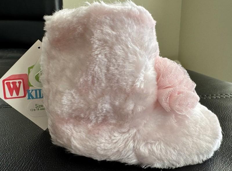 INFANT BABY GIRL's Little Princess Furry SHOES BOOTS Size 12 To 18 Mos