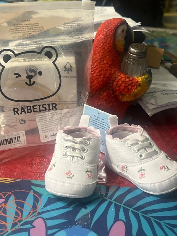 Infant Girls Floral Crib Shoes Soft Sole Anti-slip Sneakers Canvas