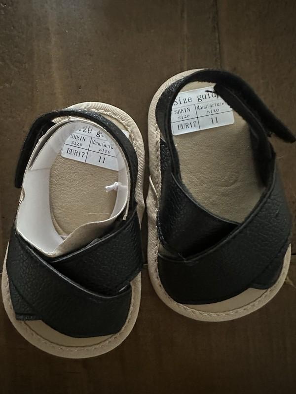 Infant Sandals Unisex Black And Tan Sandals Size 11 New 6-12 Months Baby Sandals