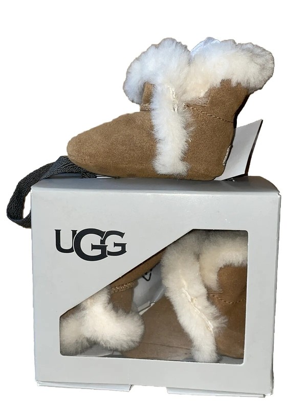 Infant Size 0/1 1-3 Mos Chestnut UGG Lassen Suede BOOTIES BOOTS 1103501