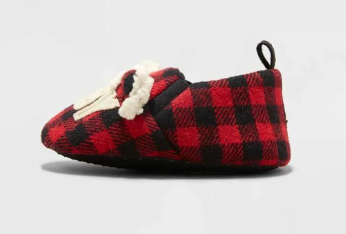 Infants' Family Sleep Baby Bear Slippers Red Plaid - Wondershop - CHOOSE SIZE