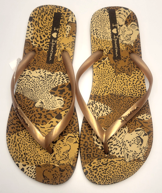 Ipanema Womens Animale Print VI Beige Gold Brown 8