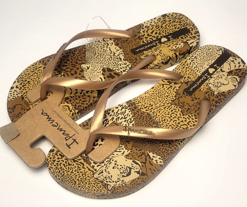 Ipanema Womens Animale Print VI Beige Gold Brown 8