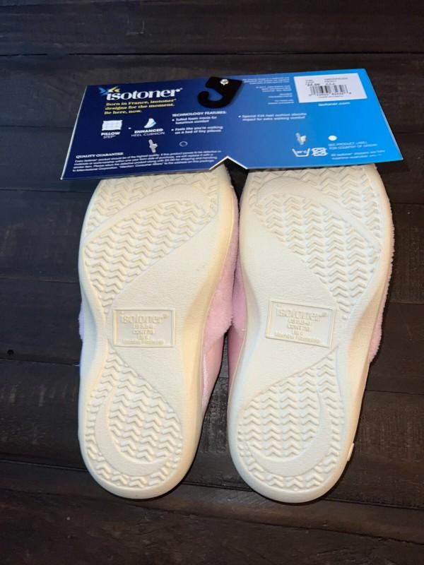 Isotoner A96000 Women's Terry Clog Slippers Tufted Footbed New W/tags