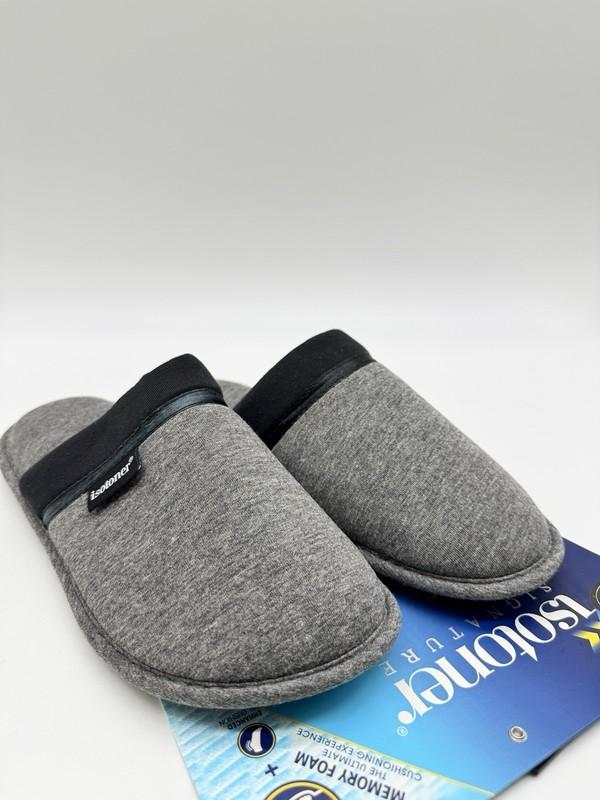 ISOTONER Campbell jersey slide slippers Memory Foam Enhance Heel BLACK 7.5-8