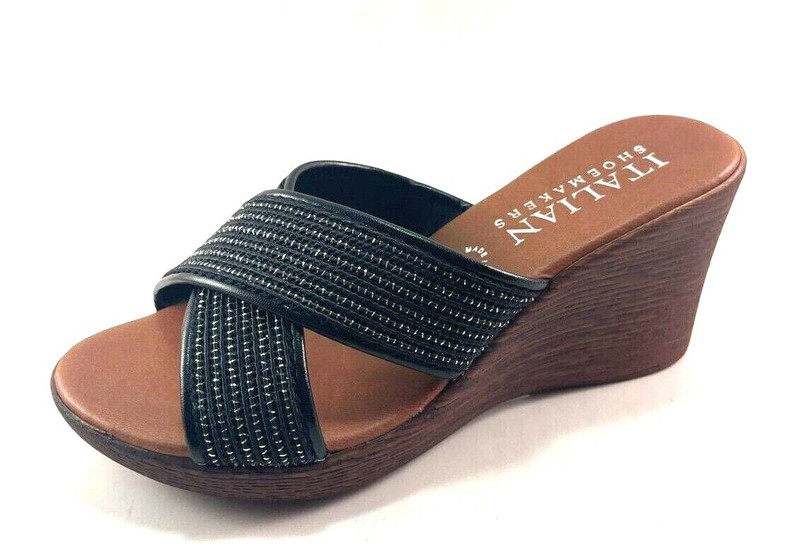 Italian Shoemakers Keisi High Wedge Slip On Sandals Choose Sz/ Color