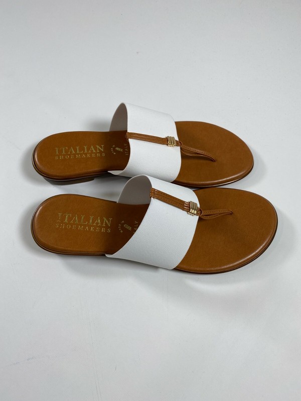 Italian Shoemakers White Afia Sandal Made In Italy NEW NWT