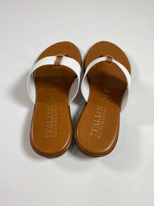 Italian Shoemakers White Afia Sandal Made In Italy NEW NWT