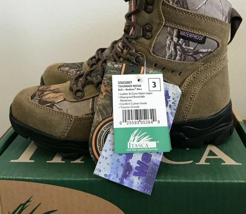 Itasca Thunder Ridge Realtree MO 400G Camo Boy's Hunting Boots US Size 1
