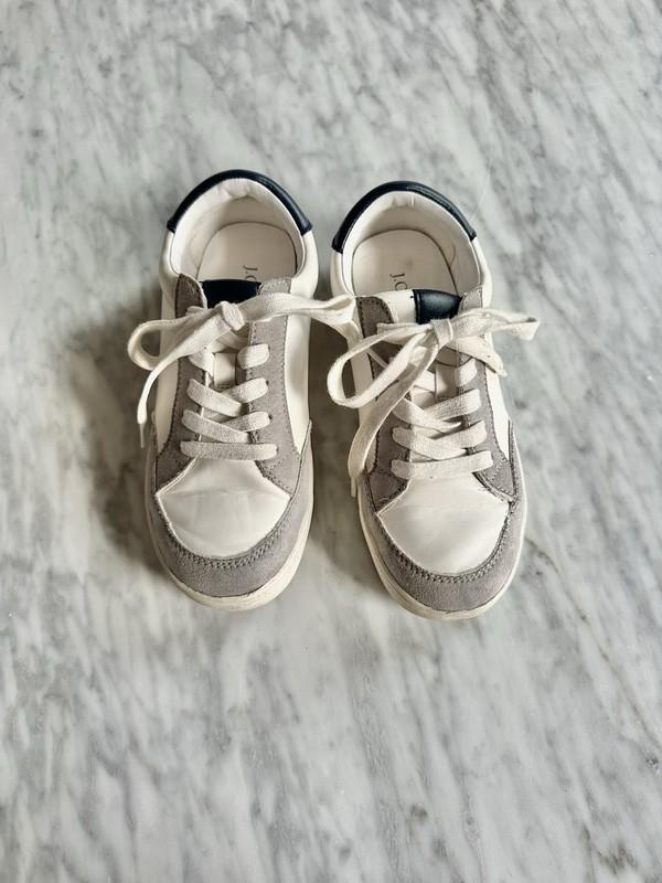 J. Crew Crewcuts Girls Or Boys Sneakers Lace Up White Navy Size 1 VGUC (032)