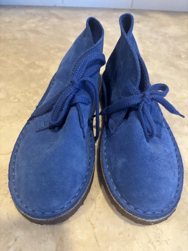 J. Crew Crewcuts MacAlister Coastal Blue Suede Boy’s Chukka Boots Size 13 EUC