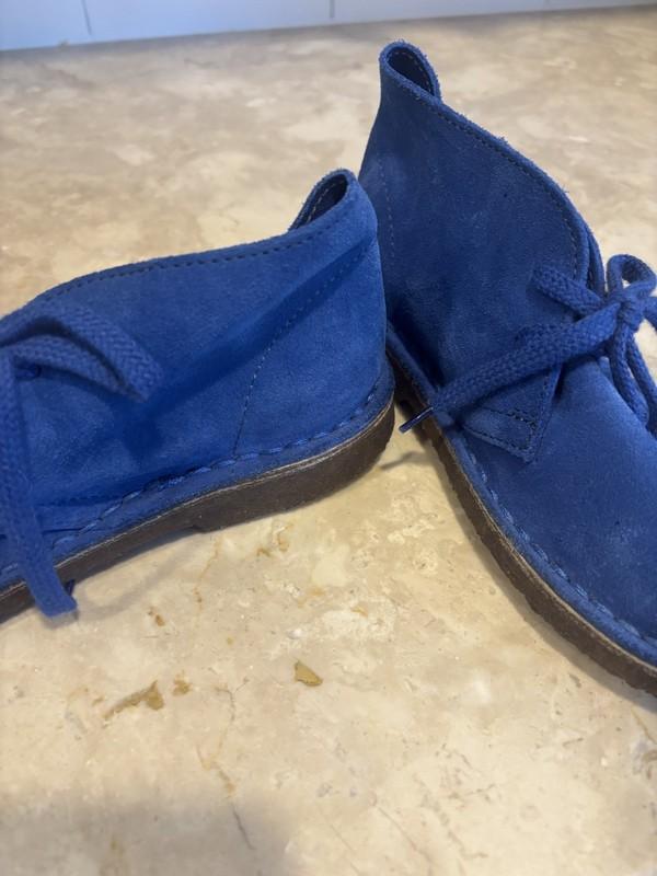J. Crew Crewcuts MacAlister Coastal Blue Suede Boy’s Chukka Boots Size 13 EUC