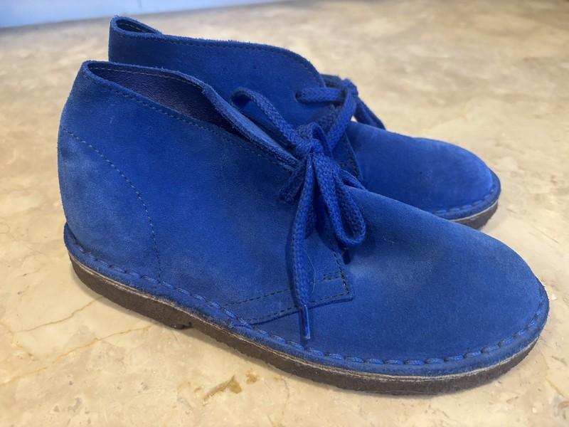 J. Crew Crewcuts MacAlister Coastal Blue Suede Boy’s Chukka Boots Size 13 EUC